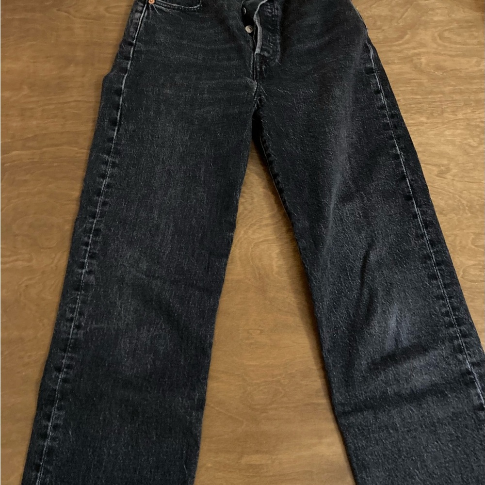Levi's Black ribcage ankle Straight Leg Jeans 25